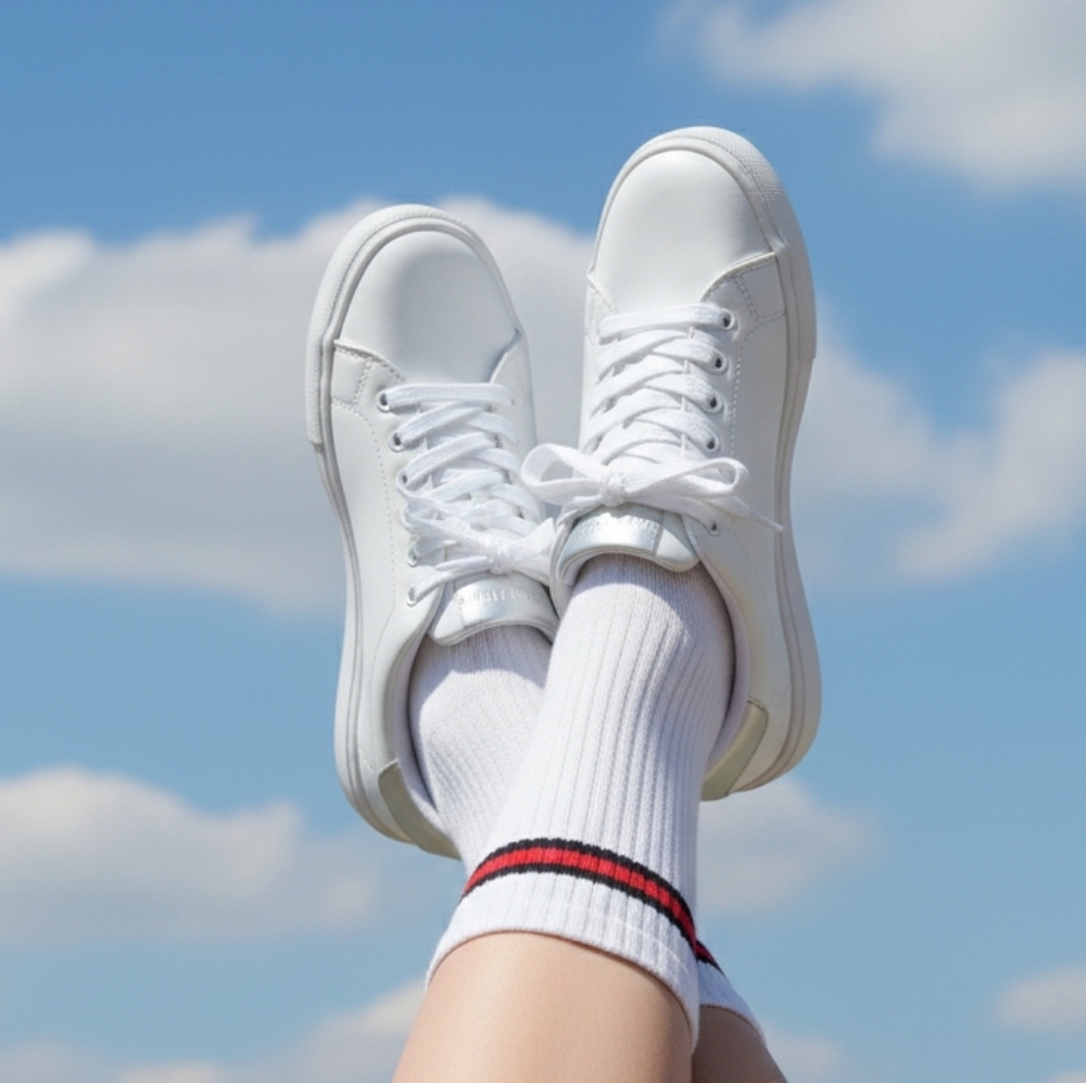 Tommy Hilfiger Lyan White Sneaker with Silver